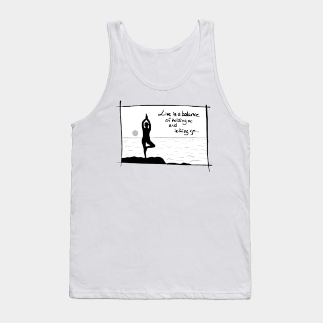 Girl doing yoga with a quote Tank Top by jitkaegressy